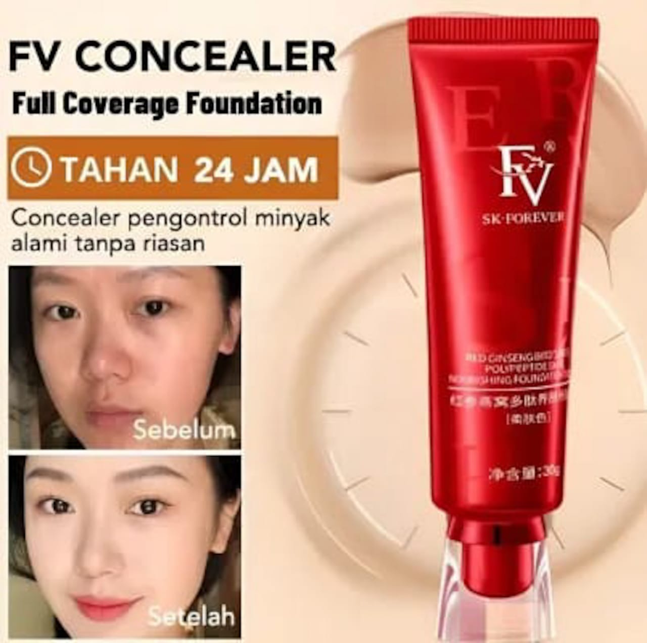 FV Liquid Foundation – Oil-Control, Full Coverage Base, 30g