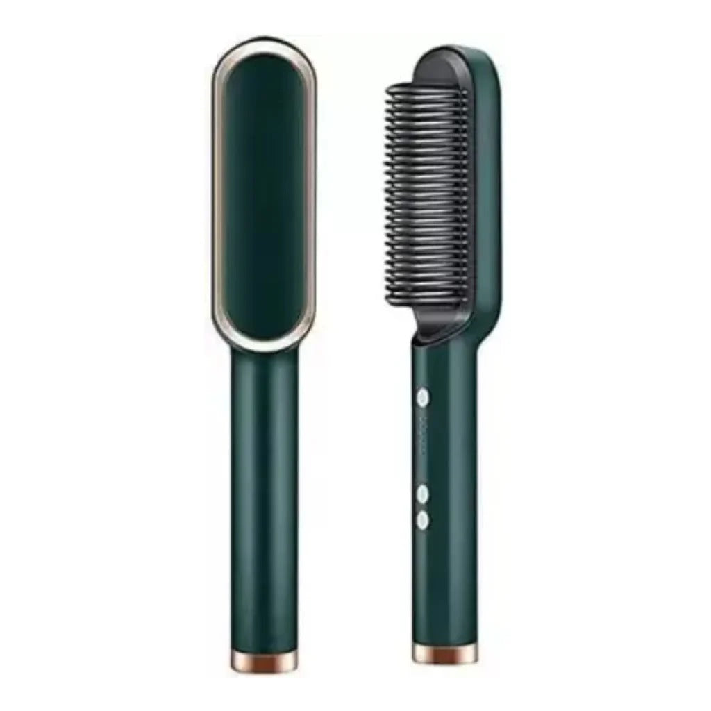 2-in-1 Hair Straightening Brush & Curling Comb – Quick Heating Hair Styler for Smooth Hair