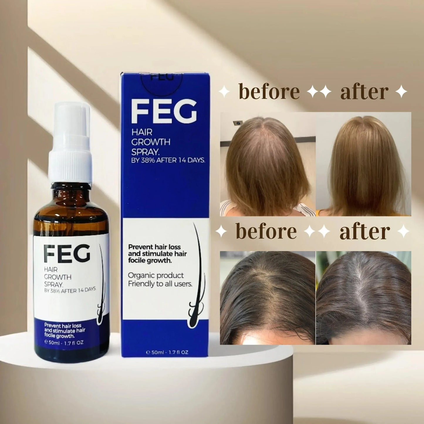 FEG Plus Hair Growth Spray for Healthier Hair